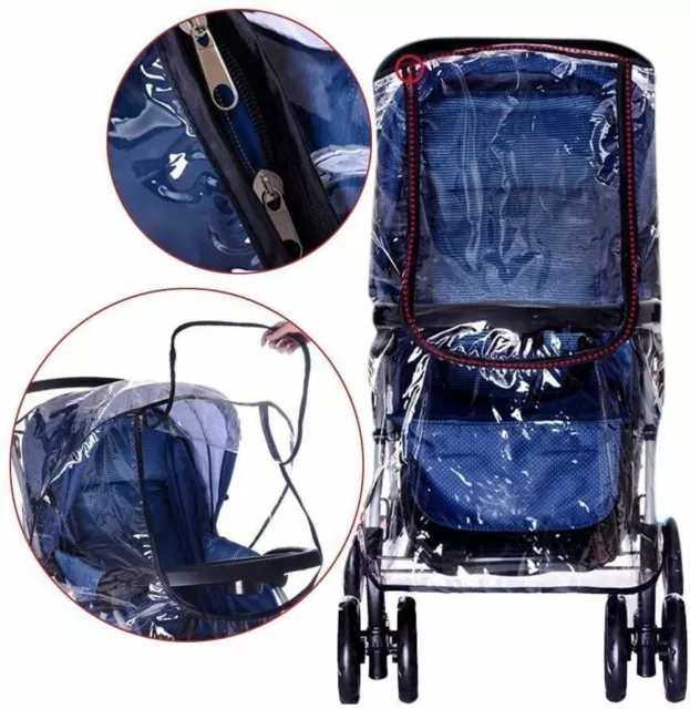 Weather Shield Universal Wind Rain Cover for Pushchair Stroller Baby Buggy Pram 2