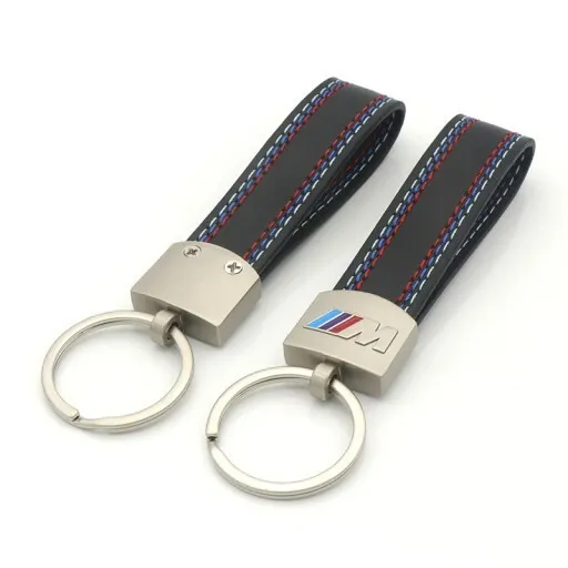 For BMW M SPORT M POWER  LEATHER METAL KEYRING KEY CHAIN