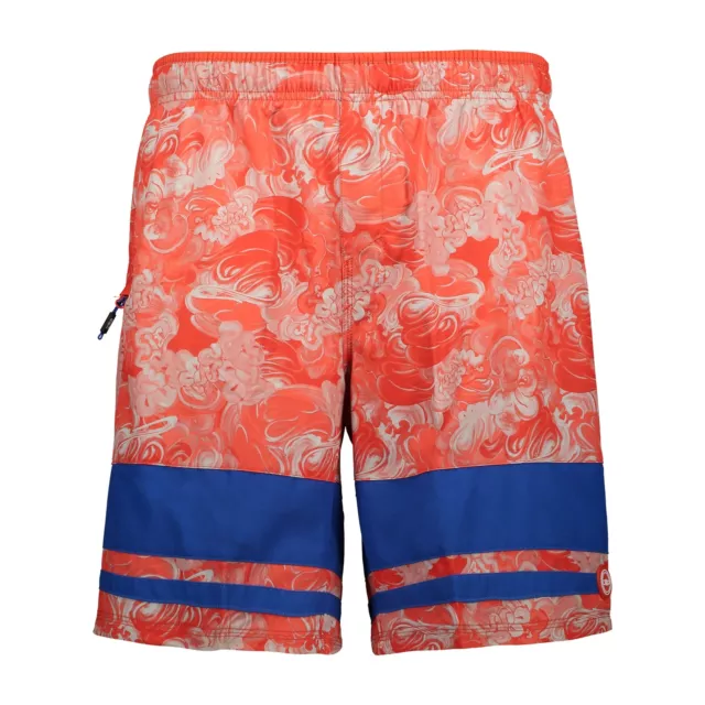 CMP Boardshort Maillot de Bain Un Moyen Shorts Rouge Élastique Motif Graphique