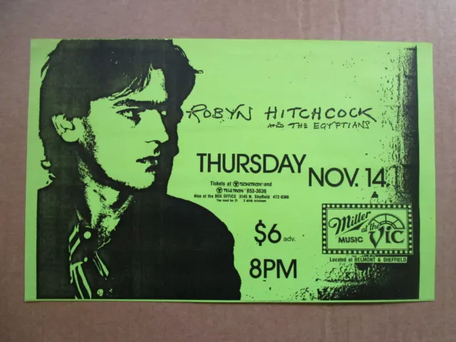 ROBYN HITCHCOCK at DREAMERZ 11/85 Chicago Gig Flyers Handbills