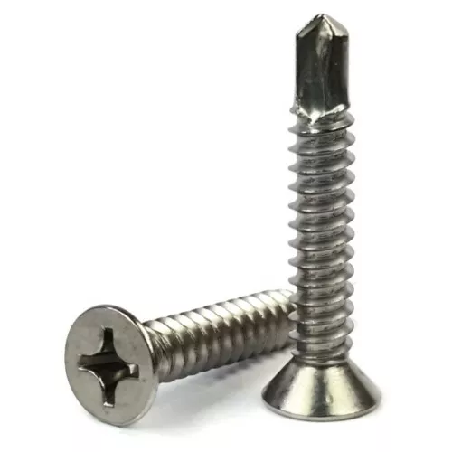#6 Self Drilling Screws - Stainless Steel Phillips Flat Head TEK - Select Size
