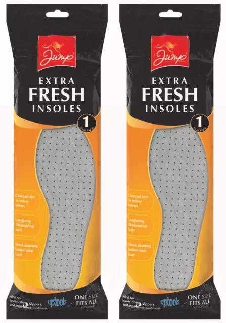 2 Packs x 1 Pair Extra Fresh Shoe Footwear Insoles - One Size Fits All