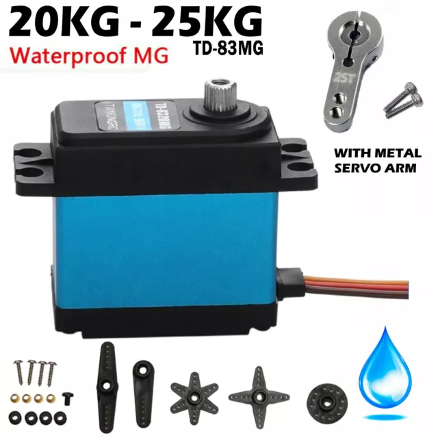 High Torque Metal Gear Servos Digital Rc Cars Boats Robots Waterproof 20Kg 25Kg