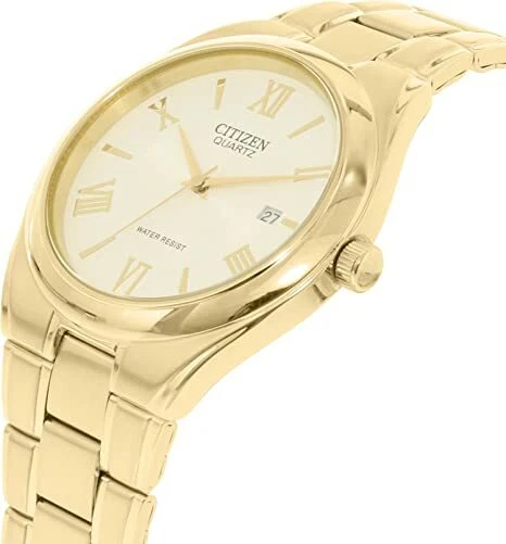 CITIZEN MENS QUARTZ Watch Water Resist BI0952 55C Gold Plated