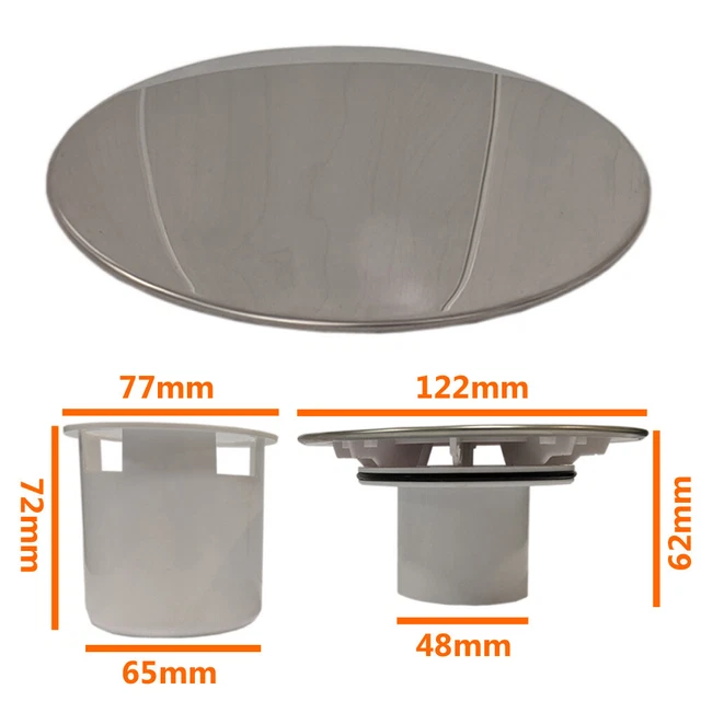 120MM SHOWER DRAIN Waste Replacement Chrome Cap/Tube/Sediment Cup for