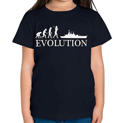 Battleship Evolution Of Man Kids T-Shirt Tee Top Gift Military Navy