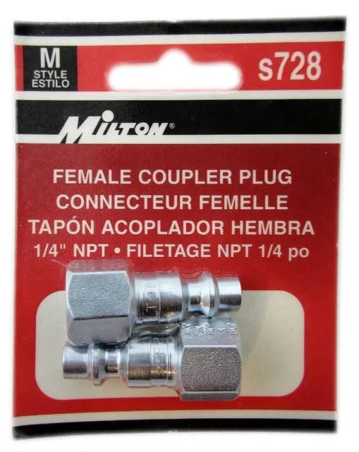 Milton S728 1/4" Npt Female M Style Air Line Hose Coupler