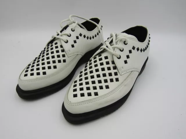 Dr martens willis white leather studded flat shoes hot sale