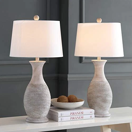 SAFAVIEH Lighting Collection Bentlee Rustic Grey 30-inch Bedroom Living Room ...