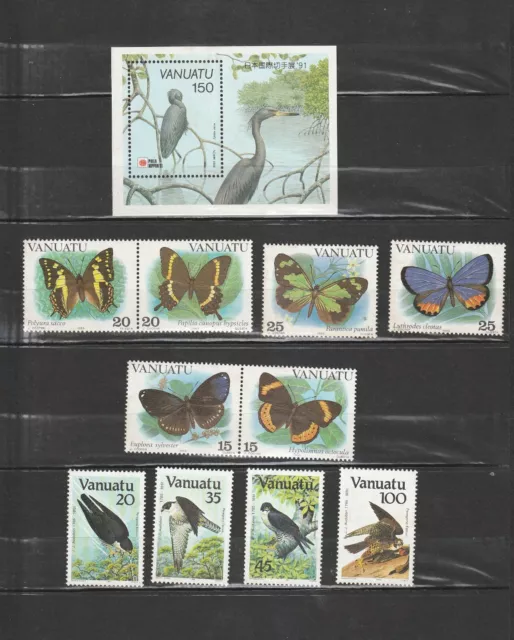 Vanuatu lot de timbres papillons et faucon neufs ** /*TTB