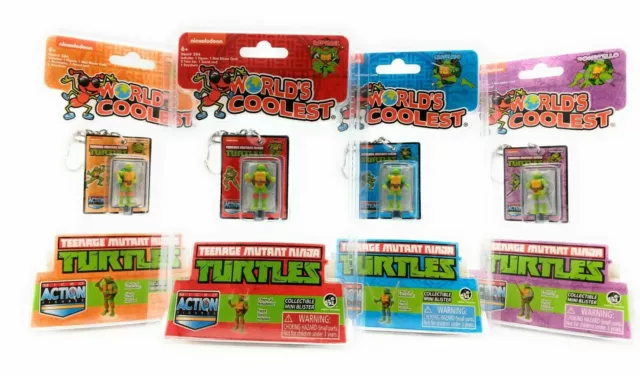 (SET of 4) World's Smallest TMNT Teenage Mutant Ninja Turtles Mini Blister Card