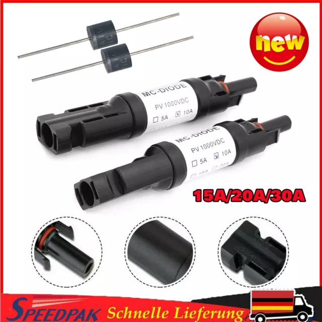 15A 20A 30A In-Line Diode Anschluss Photovoltaik Solar Panel Sicherung Teil