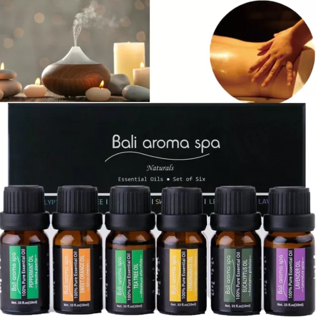 10ml Bali Aroma Spa Natural Essential Oils Set Of 6 Aromatherapy Home Fragrance