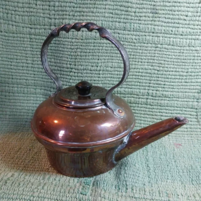 Small Antique Copper Kettle By Henry Loveridge