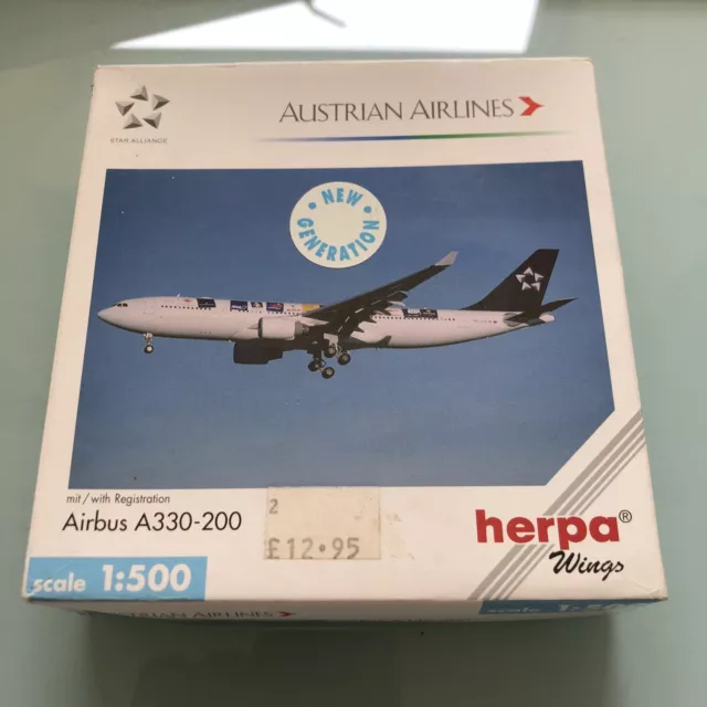 Herpa Wings Austrian Airlines A330-300 1:500 508384 With Reg