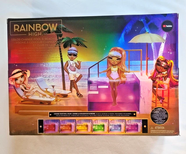 RAINBOW HIGH COLOR Change Pool and Beach Playset 7in1 Multicolor