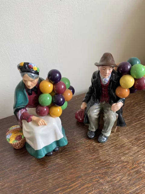 Royal Doulton Figurines Balloon Man HN 1954 The Old Balloon Seller Lady HN 1315