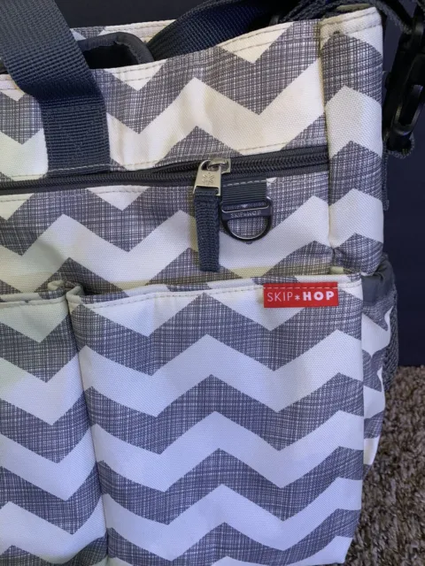 Skip Hop Duo Double Deluxe Edition Signature Diaper Bag Twins Chevron Stroller