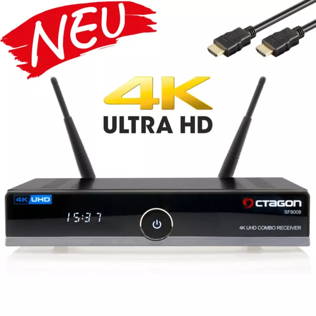 OCTAGON SF8008 4K UHD H.265 E2 Linux Wifi DVB-S2X DVB-C/T2 Combo Sat Receiver