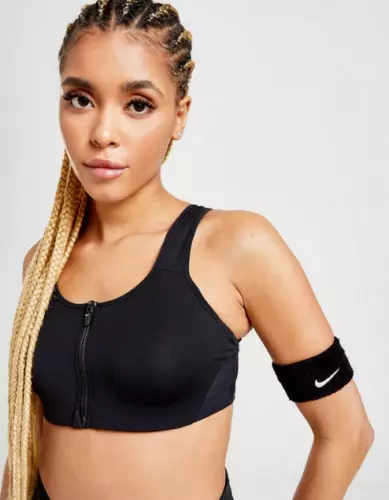 Nike Shape Grey/Black High-Support Padded Zip-Front Sports Bra (DN4219-084)  S&M