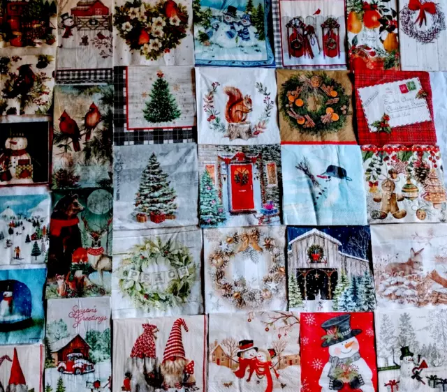 31 WINTER & CHRISTMAS SCENES ARTIST MIX ~LOT SET MIXED Paper Napkins ~ Decoupage