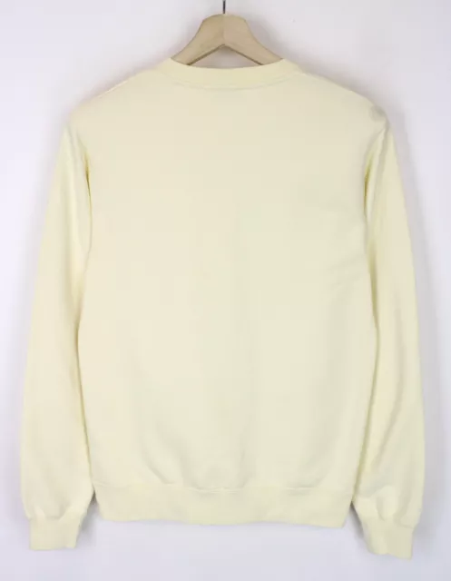 SANDRO For The Future Crew Sweatshirt Men's SMALL Pullover Embroidered Yellow 2