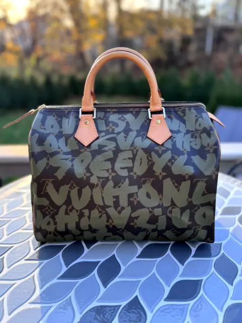 Louis Vuitton Graffiti Speedy 30 Hand Bag Brown M92195 All-over