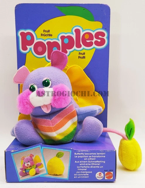 Vintage peluche Popples fruit fleur rose orange vert MATTEL chez vous