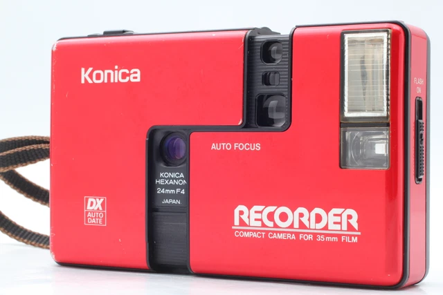 Red [Exc+5] Konica Recorder Half Frame 35mm Film Camera Point & Shoot From JAPAN