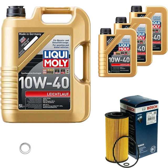 Filtro olio Bosch 8 L Liqui Moly a funzionamento leggero 10 W-40 per Hyundai Kia Grand Santa Fé