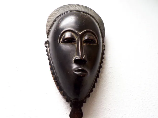 Vintage XL African Art Carved Ceremonial Female Mask Sculpture Ivory Coast OBO