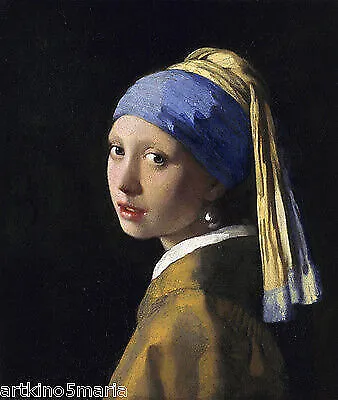 Johannes Vermeer Fille A La Boucle D'oreille En Perle Realisme Giclee Fine Toile