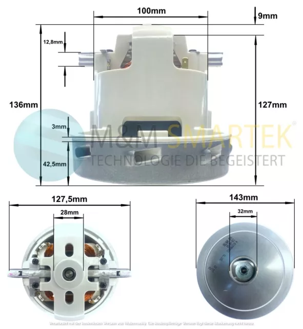 AMETEK Turbine D Moteur D'Aspiration pour Kärcher NT 360 35/1 45/1 6.490-215.0 2