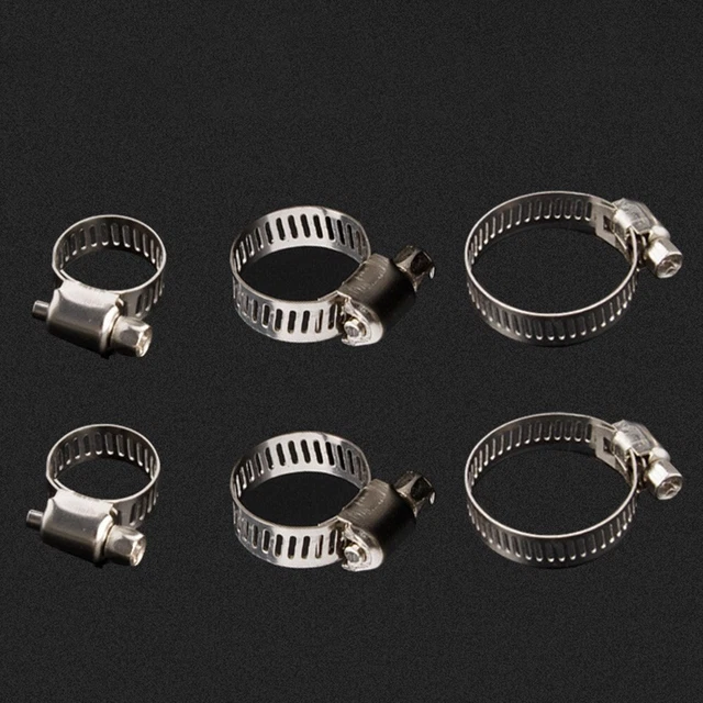 20x Stainless Steel Hose Clips Set Garden Hose Pipe Clamps Watering Pipe Fixture