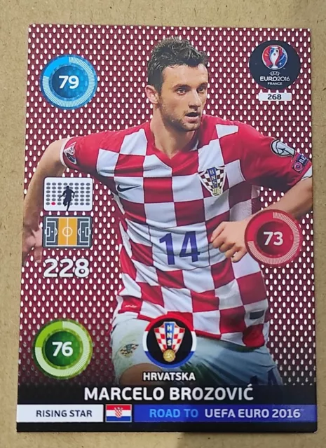 🍀Carte PANINI ADRENALYN XL ROAD TO UEFA EURO 2016 Marcelo BROZOVIC #268