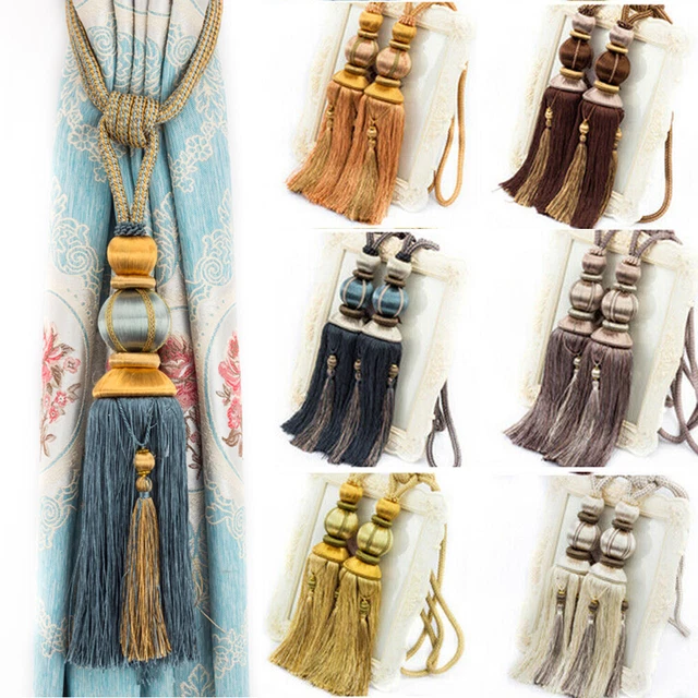Color Beaded Ball Curtain Tassel Holdbacks Tiebacks Tie Back Drape Window Decor