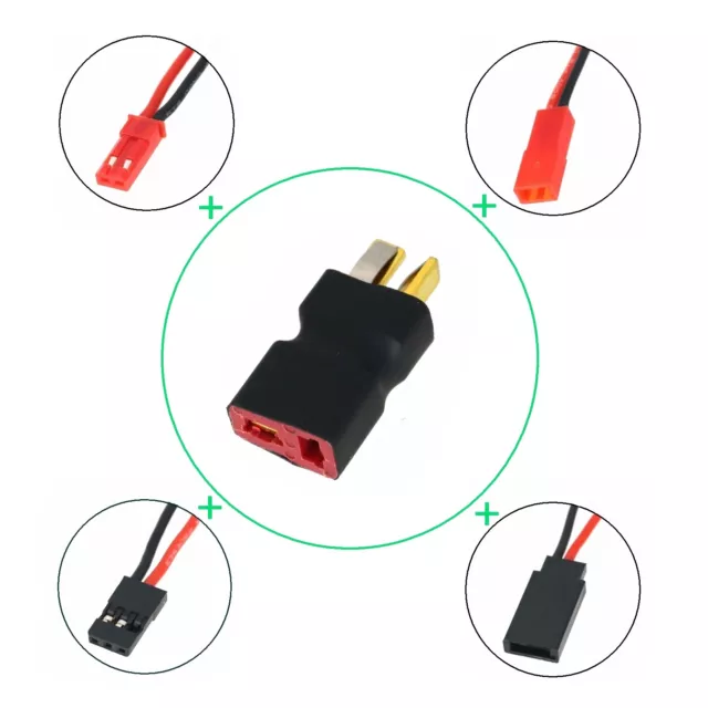 T-plug Deans Male to Female in-line Connector JST JR Futaba RC Battery Power FPV