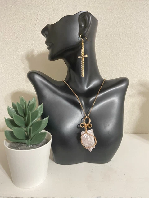 Natural Gemstone Necklace Chakra Stone Pendant Energy Healing Crystal with Chain
