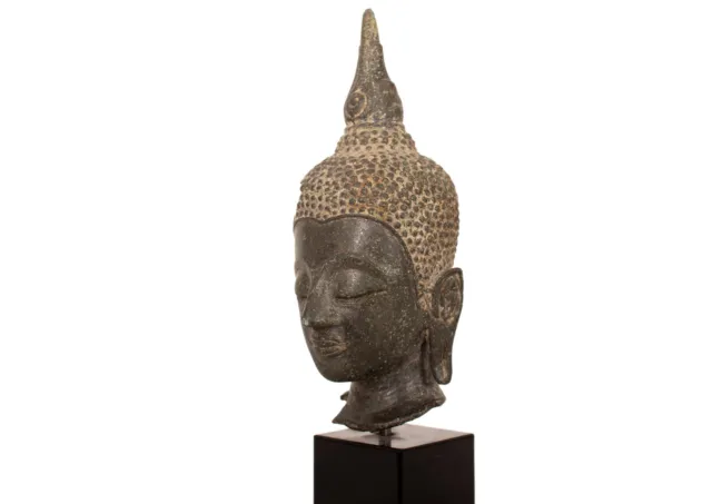 Antique Head One Buddha. Bronze. Ayuthia, Thailand. 17. Century 7