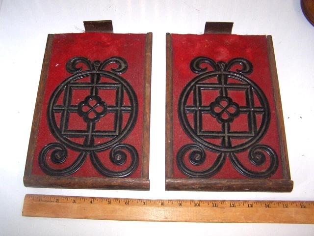 Antique Pump Organ Parts - 2 Foot Pedals w Fancy / Ornate Cast Iron Decorations