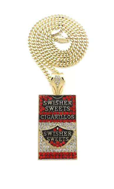 New Red Swisher Sweet Piece With 20" Cuban Chain