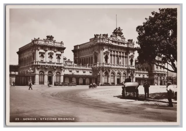 Genua / Genova Italien - Bahnhof Stazione Brignole - Altes Foto AK 1930er