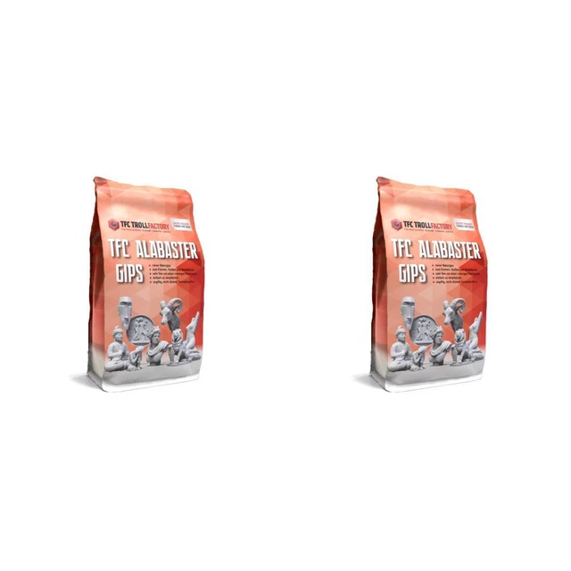 2x 1 kg yeso de alabastro TFC blanco natural yeso modelo fino yeso de modelado yeso 2:1