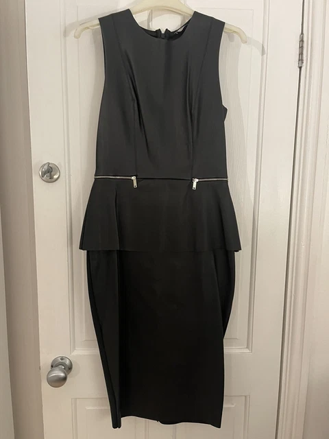 ZARA PEPLUM FAUX Leather Dress Size 8 RRP 49 19.13 PicClick UK