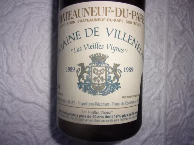 CHATEAUNEUF DU PAPE 1989 Domaine Villeneuve