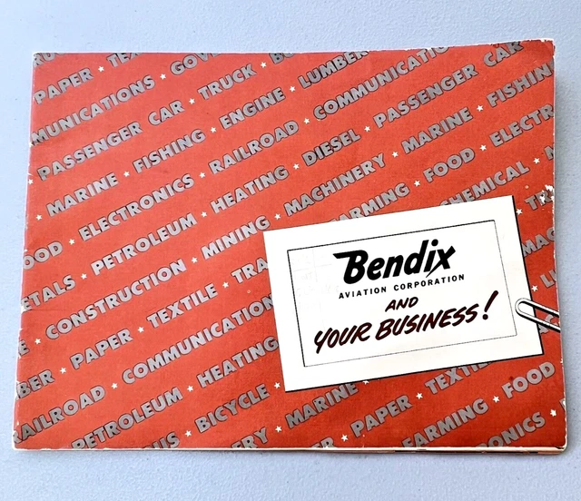 BENDIX AVIATION 1950S Catalog Airplane Parts Radio TV Electronics 40 ...
