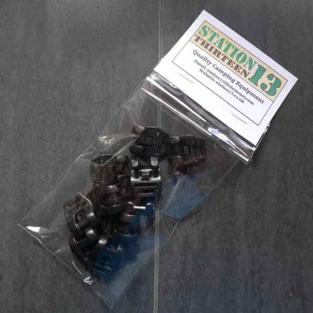 Hochwertige Doppelkralle Zeltstangenclips - bis zu 8,5 mm Stangen - Campingzelt - 10er-Pack 9
