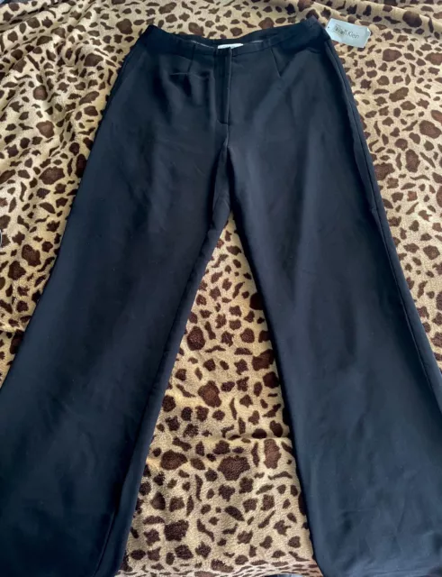 Calvin Klein Black Slacks Work Dress Pants Straight Leg Mid Rise Womens Size 8