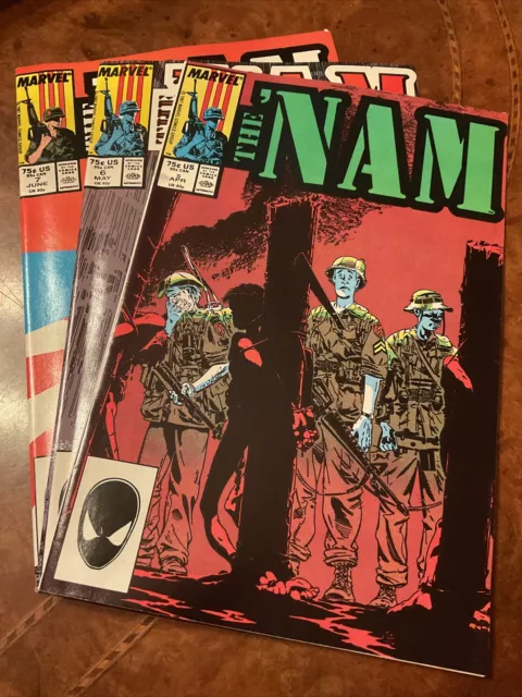 Lot of 3 Marvel The 'Nam #5  6  7 copper age comic books 1987 Vietnam War