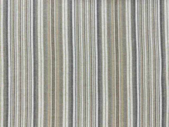 Bristol Linen/Cotton Woven Stripe  NATURAL OCHRE Curtain/Upholstery Fabric